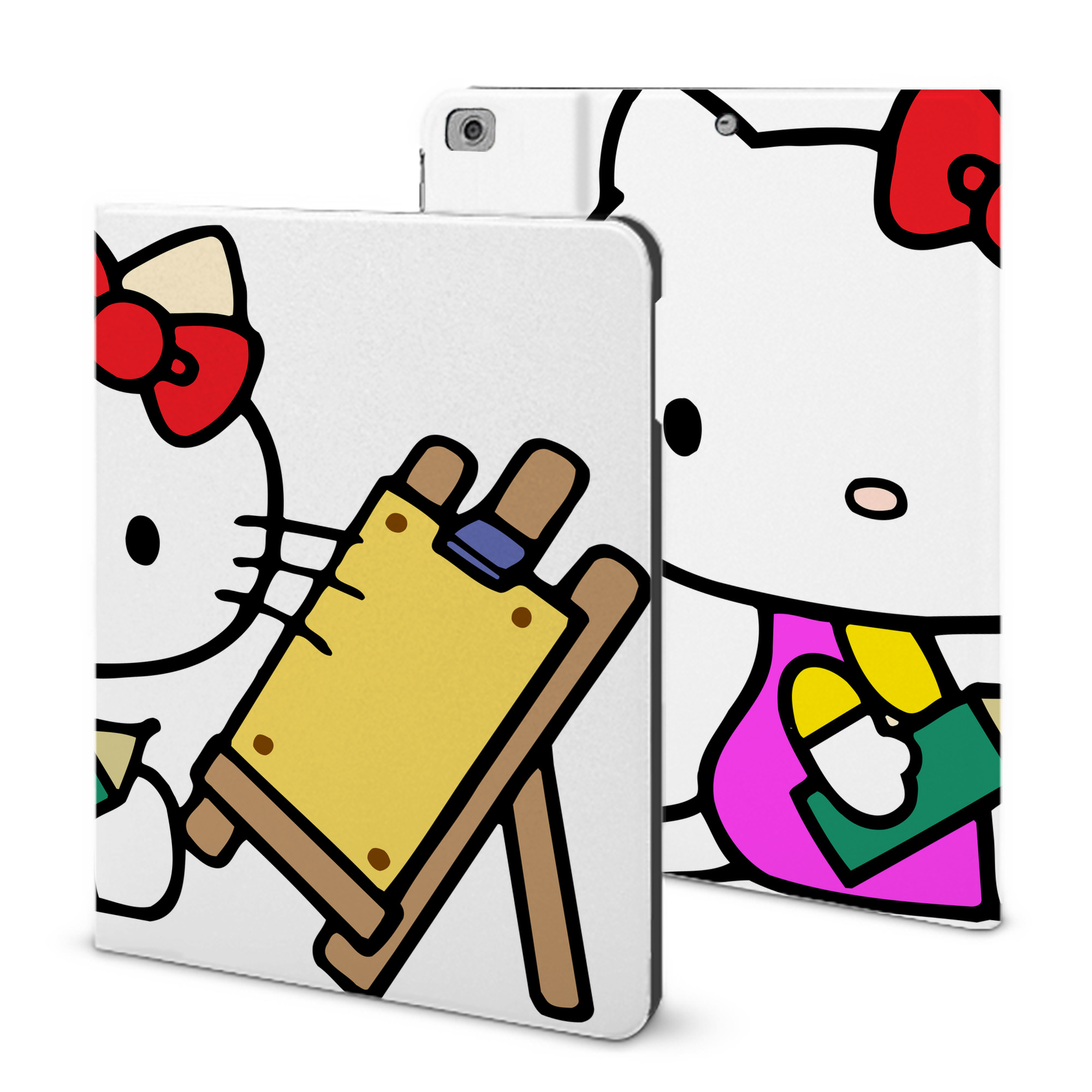 （画像用） Hello Kitty ハローキティ IPad ケース ブック型 PUレザー TPU 耐衝撃 軽量 薄型 ペン収納なし 全面保護 IPad 各モデル対応
